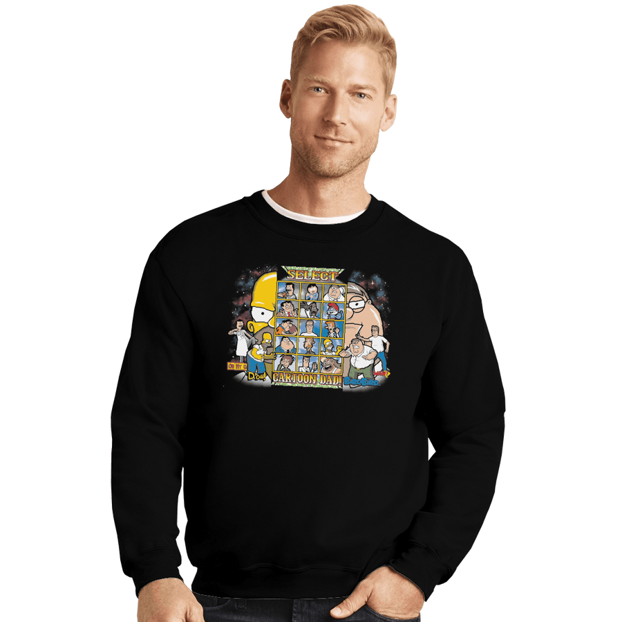 Shirts Crewneck Sweater, Unisex / Small / Black Clash Of Toon Dads