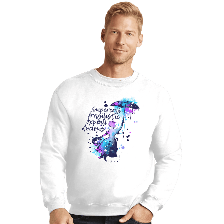 Shirts Crewneck Sweater, Unisex / Small / White Mary Watercolor