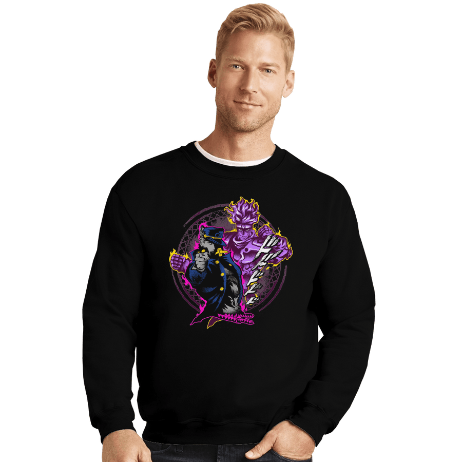 Shirts Crewneck Sweater, Unisex / Small / Black Attack Of Jotaro