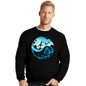 Daily_Deal_Shirts Crewneck Sweater, Unisex / Small / Black Yin Yang Of Water