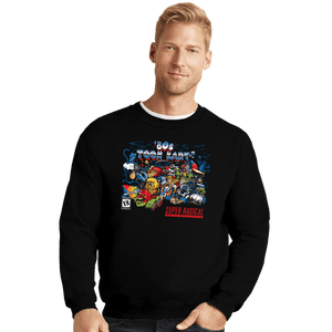 Daily_Deal_Shirts Crewneck Sweater, Unisex / Small / Black 80s Toon Kart