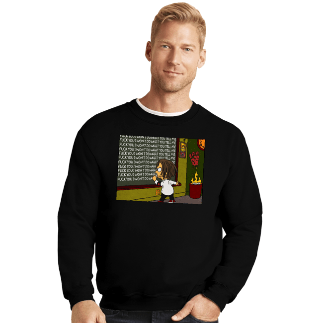 Secret_Shirts Crewneck Sweater, Unisex / Small / Black Rage Simpson
