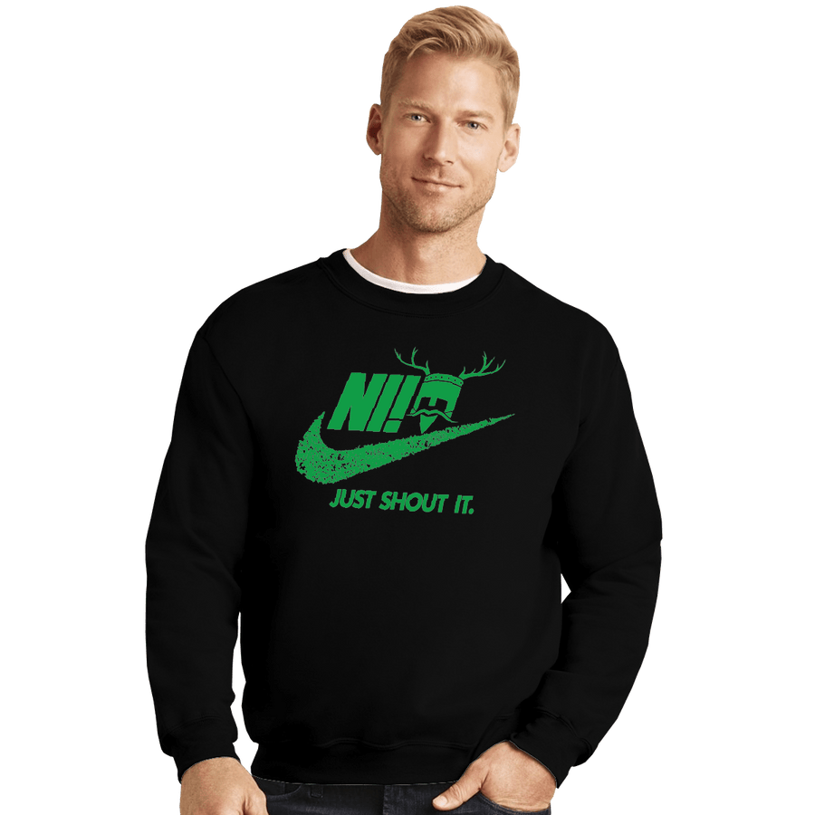 Shirts Crewneck Sweater, Unisex / Small / Black Just Shout It