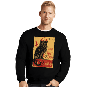 Shirts Crewneck Sweater, Unisex / Small / Black Chat Zombi