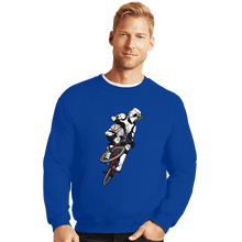 Load image into Gallery viewer, Daily_Deal_Shirts Crewneck Sweater, Unisex / Small / Royal Blue BMX Biker Scout
