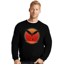 Load image into Gallery viewer, Shirts Crewneck Sweater, Unisex / Small / Black Dragon on Sunset
