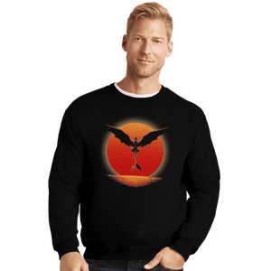 Shirts Crewneck Sweater, Unisex / Small / Black Dragon on Sunset