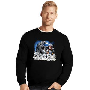 Daily_Deal_Shirts Crewneck Sweater, Unisex / Small / Black Godzilla VS Megazord