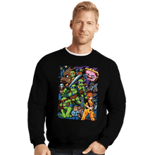 Load image into Gallery viewer, Daily_Deal_Shirts Crewneck Sweater, Unisex / Small / Black TMNT Pilgrim
