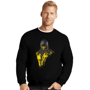 Shirts Crewneck Sweater, Unisex / Small / Black Mortal Fire