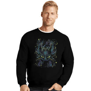 Shirts Crewneck Sweater, Unisex / Small / Black Fireflies