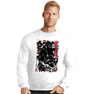 Daily_Deal_Shirts Crewneck Sweater, Unisex / Small / White Lone Wolf Mando