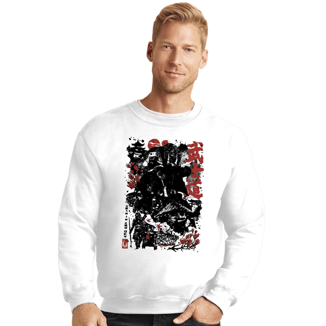 Daily_Deal_Shirts Crewneck Sweater, Unisex / Small / White Lone Wolf Mando
