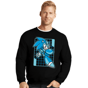 Daily_Deal_Shirts Crewneck Sweater, Unisex / Small / Black Mega Sonic