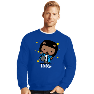 Daily_Deal_Shirts Crewneck Sweater, Unisex / Small / Royal Blue Hello