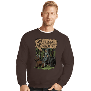 Daily_Deal_Shirts Crewneck Sweater, Unisex / Small / Dark Chocolate Middle Earth Adventure