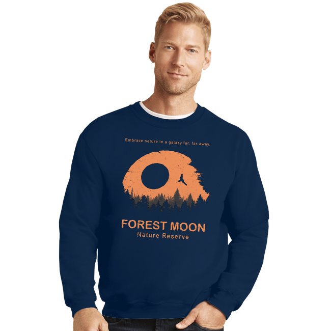 Secret_Shirts Crewneck Sweater, Unisex / Small / Navy Forest Moon Nature Reserve