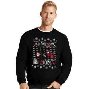 Shirts Crewneck Sweater, Unisex / Small / Black Santa Of The Yolk Folk