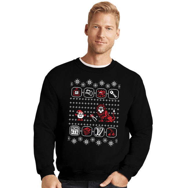 Shirts Crewneck Sweater, Unisex / Small / Black Santa Of The Yolk Folk
