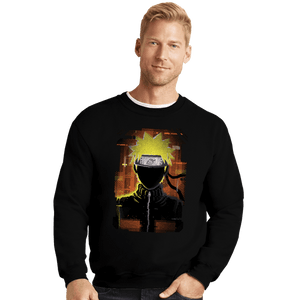 Shirts Crewneck Sweater, Unisex / Small / Black Glitch Naruto