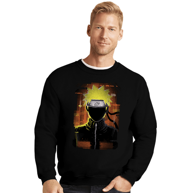 Shirts Crewneck Sweater, Unisex / Small / Black Glitch Naruto