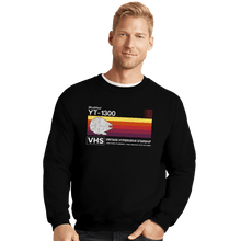 Load image into Gallery viewer, Daily_Deal_Shirts Crewneck Sweater, Unisex / Small / Black Vintage Hyperdrive Starship
