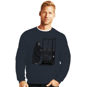 Shirts Crewneck Sweater, Unisex / Small / Dark Heather Death Is Random
