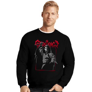 Daily_Deal_Shirts Crewneck Sweater, Unisex / Small / Black Scream Metal