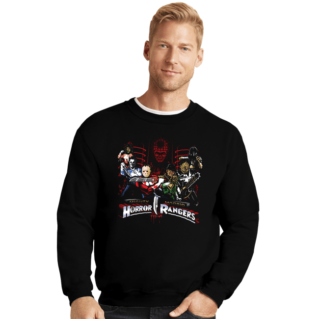 Secret_Shirts Crewneck Sweater, Unisex / Small / Black Mighty Horror Rangers