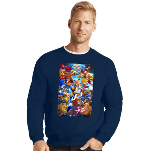 Secret_Shirts Crewneck Sweater, Unisex / Small / Navy XMen V Street Fighter