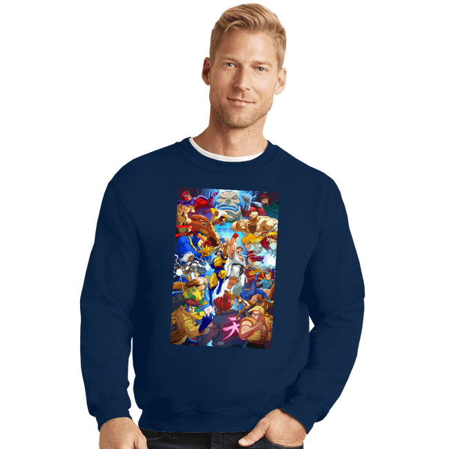 Secret_Shirts Crewneck Sweater, Unisex / Small / Navy XMen V Street Fighter