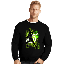 Load image into Gallery viewer, Shirts Crewneck Sweater, Unisex / Small / Black Cosmic Might Guy
