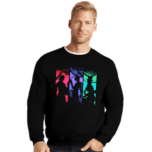 Daily_Deal_Shirts Crewneck Sweater, Unisex / Small / Black Fighting Girls