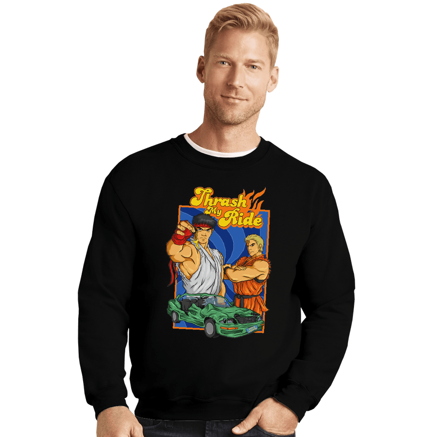 Shirts Crewneck Sweater, Unisex / Small / Black Thrash My Ride