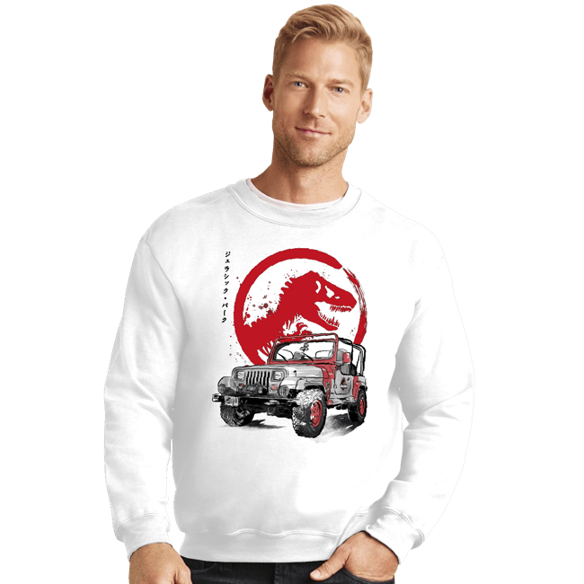 Daily_Deal_Shirts Crewneck Sweater, Unisex / Small / White YJ Sahara sumi-e