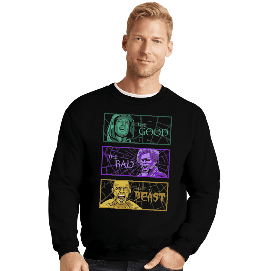 Shirts Crewneck Sweater, Unisex / Small / Black The Good, The Bad, And The Beast