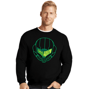 Secret_Shirts Crewneck Sweater, Unisex / Small / Black Metroid Face