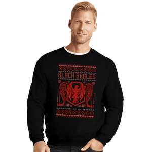 Shirts Crewneck Sweater, Unisex / Small / Black Black Eagles Sweater