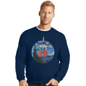 Shirts Crewneck Sweater, Unisex / Small / Navy Starry Fighter