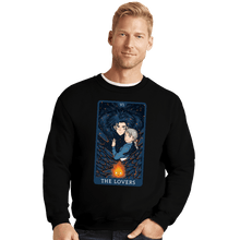 Load image into Gallery viewer, Daily_Deal_Shirts Crewneck Sweater, Unisex / Small / Black Tarot Ghibli The Lovers
