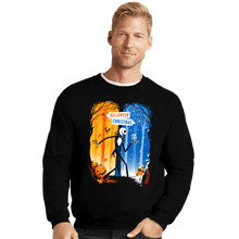Load image into Gallery viewer, Daily_Deal_Shirts Crewneck Sweater, Unisex / Small / Black Two Worlds!
