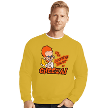 Load image into Gallery viewer, Shirts Crewneck Sweater, Unisex / Small / Gold Leaning Power Of Cheeza
