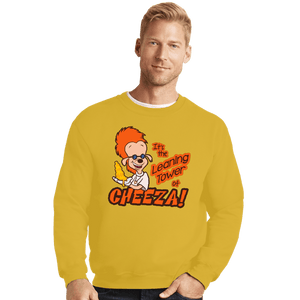 Shirts Crewneck Sweater, Unisex / Small / Gold Leaning Power Of Cheeza