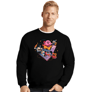 Daily_Deal_Shirts Crewneck Sweater, Unisex / Small / Black Pink Blob Game