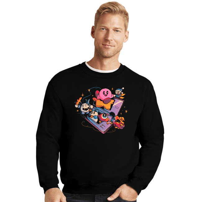 Daily_Deal_Shirts Crewneck Sweater, Unisex / Small / Black Pink Blob Game
