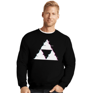 Shirts Crewneck Sweater, Unisex / Small / Black Ddjvigo's Glitch Triforce