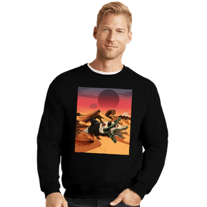 Daily_Deal_Shirts Crewneck Sweater, Unisex / Small / Black Wormrider