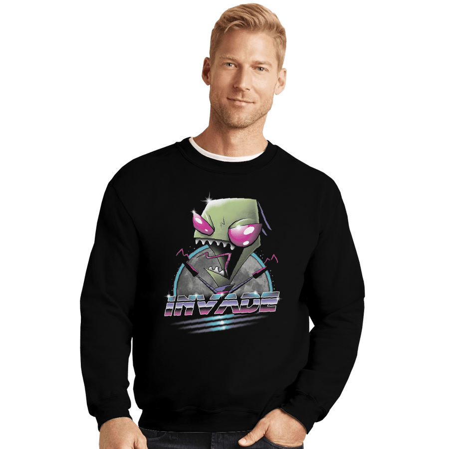 Shirts Crewneck Sweater, Unisex / Small / Black Invade