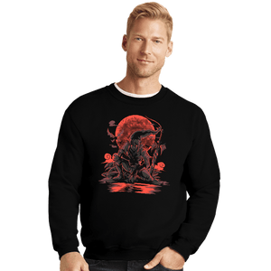 Daily_Deal_Shirts Crewneck Sweater, Unisex / Small / Black Blood Moon Rises