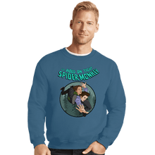 Load image into Gallery viewer, Daily_Deal_Shirts Crewneck Sweater, Unisex / Small / Indigo Blue Spider-Monkey
